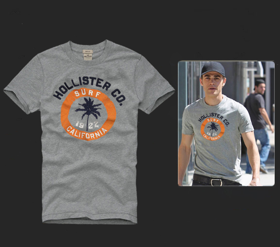 Hollister Hombres De Cuello Redondo Con Gente Fotos Corto Remera HCO4309